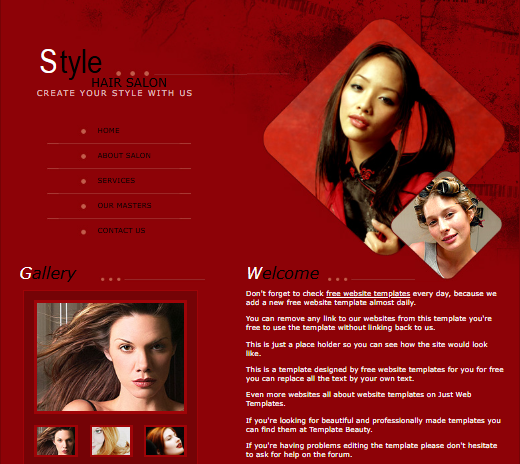 Hair Salon - Website Template